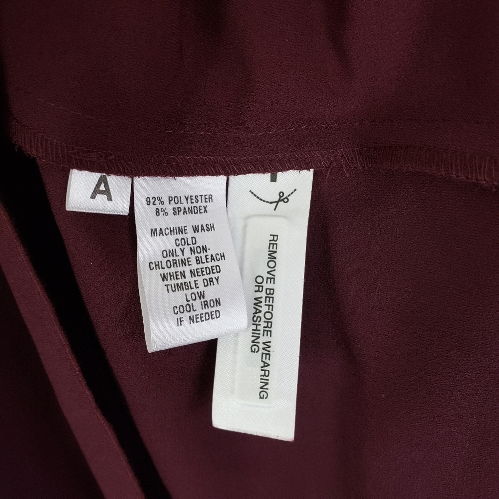 Ann taylor burgundy plunge neckline dress - Picture 7 of 7